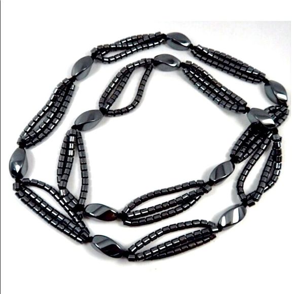 Genuine Hematite Necklace 32” Long - Picture 1 of 9